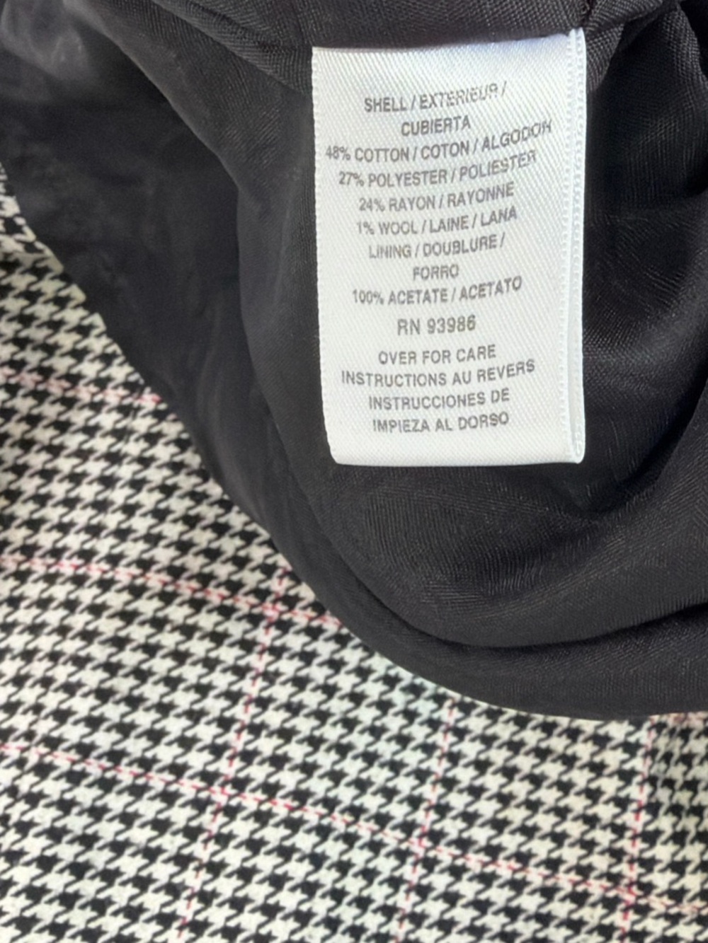 Vintage Casual Corner Houndstooth Dress Size 12 Black White Midi Sheath Lined - Picture 8 of 16